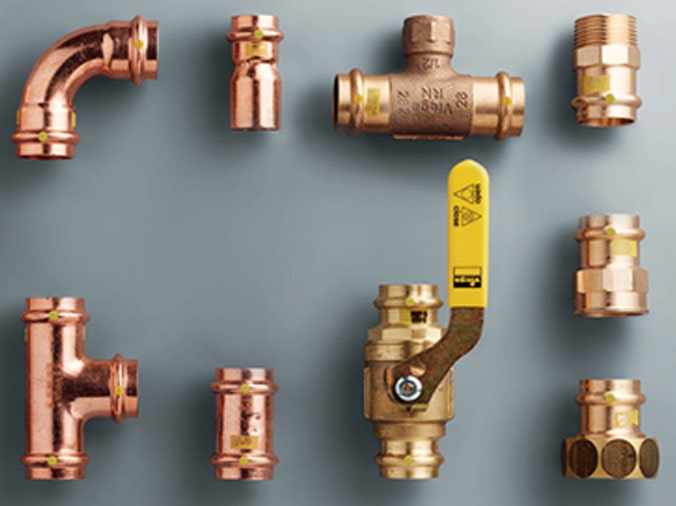 Copper plumbing valve and connectors
