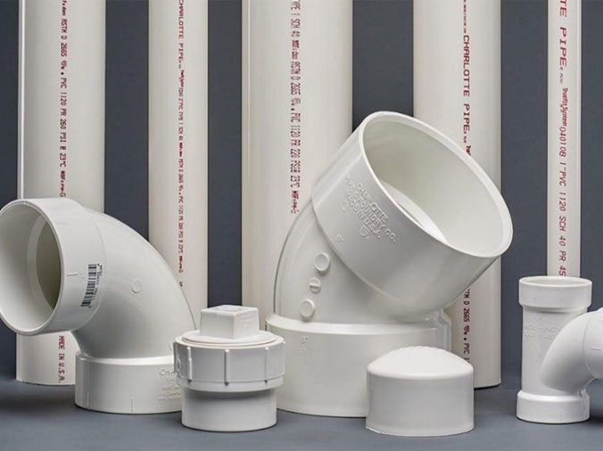 PVC pipes with large PVC elbow connectors